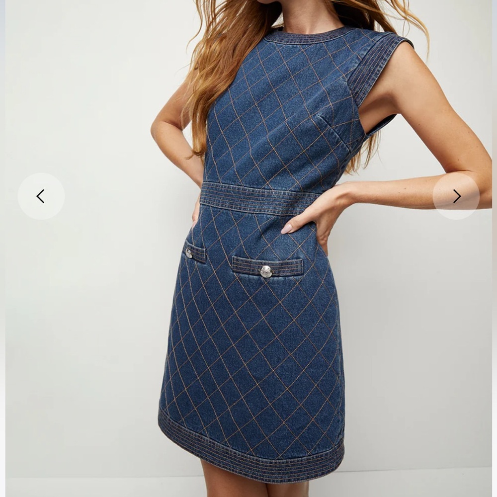 VERONICA BEARD Ginny Sleeveless Quilted Denim Dress